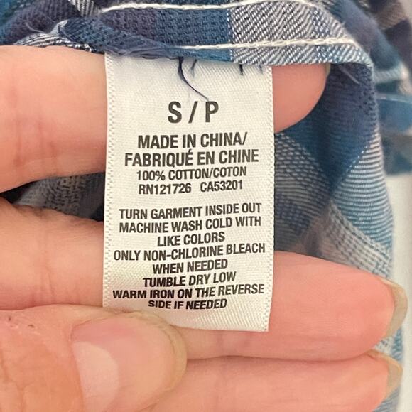 Brooklyn Calling NYC Button Down Shirt Mens Small Blue White Plaid Long Sleeve - Picture 7 of 11